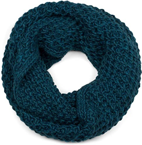 styleBREAKER Unisex Strick Loopschal grob gestrickt, Uni Schlauchschal, Winter Strickschal, Grobstrick Schal 01018157, Farbe:Petrol