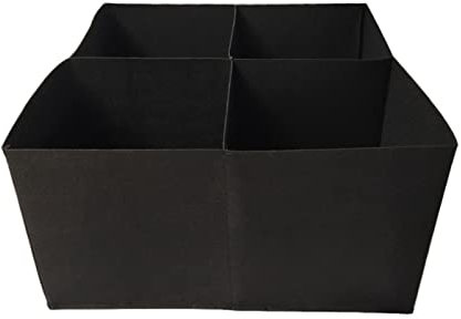 Marooma Große Stoff-Hochbeete, rechteckige Pflanztaschen mit 4 Fächern, atmungsaktiver Pflanzbehälter, Kartoffeltomaten-Übertöpfe für Outdoor-Gemüse (schwarz)