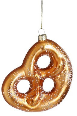 Weihnachtskugel 'Brezel' - Christbaum-Hänger, l10,5xb11xh2,5cm, Glas - 1 Stück