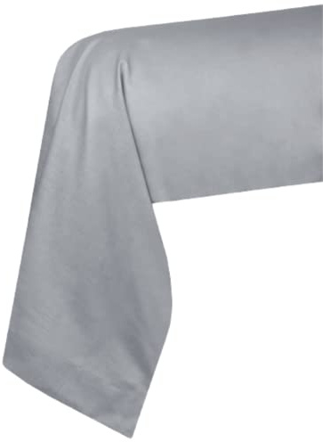 STOF - Taie de traversin -Taille 45x185 cm - 100% Coton certifié Oeko-Tex - Excellente qualité - Couleur Souris -Modèle Eden - Linge de Lit pour Maison - Doux et Confortable - Unisexe - Mixte