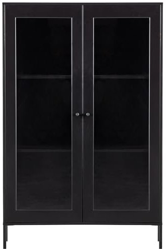 WOOOD Xam Vitrine Schrank Kiefer Schwarz