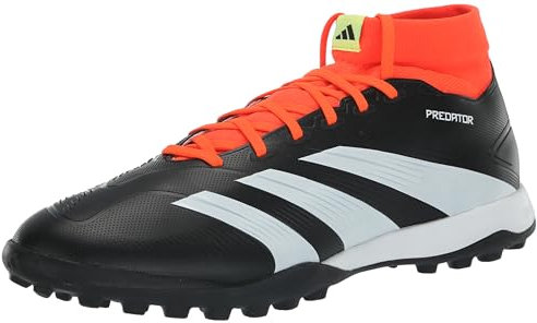 adidas Unisex Predator 24 League Turf Sneaker, Schwarz, Weiß, Solarrot, 44 EU