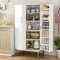Jehiatek 51'' Kitchen Cupboard, Kitchen Pantry Cupboard with Doors & Adjustable Shelves, Freestanding Kitchen Storage Cabinet for Kitchen, Living Room and Dinning Room, Gold, 60 x 40 x 130 cm
