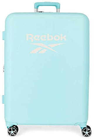 Reebok Roxbury Mittelgroßer Koffer, Türkis, 48 x 70 x 26 cm, starres ABS, integrierter TSA-Verschluss, 81 l, 2,5 kg, 4 Doppelrollen