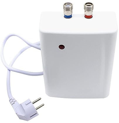 TRIEBAN Elektronisch Klein Durchlauferhitzer 3,5kw Wasser Lieferung Durchlauferhitzer Niederdruck Untertisch Gerät Warmwasser Heizung für Küche Badezimmer, steckerfertig für Küchenspüle + Waschbecken