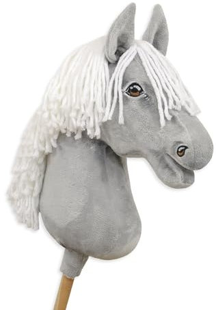 Hobby Horse Großes Pferd auf Stock Premium - grau A3