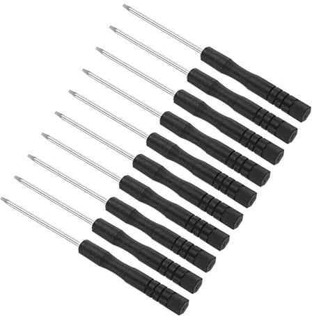 CoCud Cacciavite Torx Mini, Dimensione T5 Lunghezza 80mm, Cacciaviti Piccoli a 6 Punte Acciaio al Carbonio con Manico Antiscivolo per Occhiali, Orologi o Laptop, 10pz