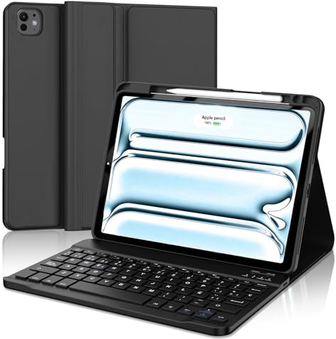 FOGARI Teclado para iPad Pro 11 M4/M5 2024/2025 | Funda Teclado para iPad Pro 11 M4/M5, Teclado Español Ñ Bluetooth Inalámbrico Magnético Desmontable - Negro