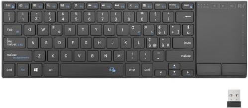 Rii Mini i22S Wireless + Bluetooth - Teclado compacto y delgado con gran ratón touchpad, compatible con Smart TV, TV Box, Tablet, Smartphone, Consola, PC, Fire TV, Raspberry