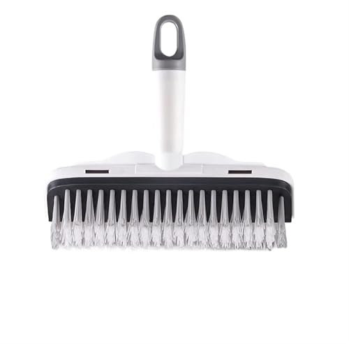 QAUUCP StraßEnbesen Badezimmer-Bodenbürste, Harte Bürste, Bodenbürste, Badezimmer-Bodenbürste, Schaben, Zwei-in-Eins-Fliesenreinigungsbürste mit langem Griff(Short 21cm)