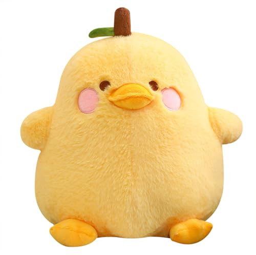 shownicer Peluche en forme de canard, poire en peluche Kawaii, coussin en peluche, cadeau pour garçons et filles, 3 ans (jaune, 20 cm)