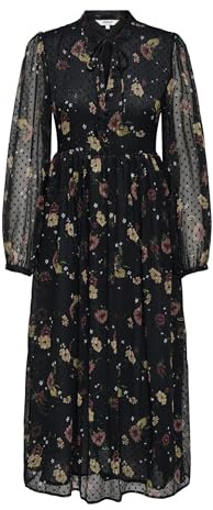 ONLY Robe Longue Onleliza Life Ls WVN pour Femme, Noir, M