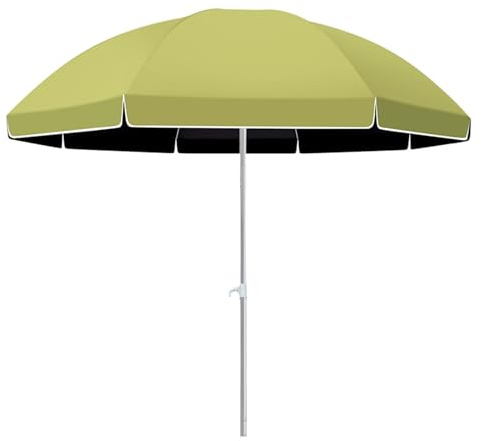 KXWOQ3ED Parasol de Jardin Rond, 180/200/240 cm Parasol de Table Extérieur Portable, Hauteur Réglable, UPF50+ Parasol de Pique-nique pour Plage, Patio, Terrasse(Green,180cm/6ft)