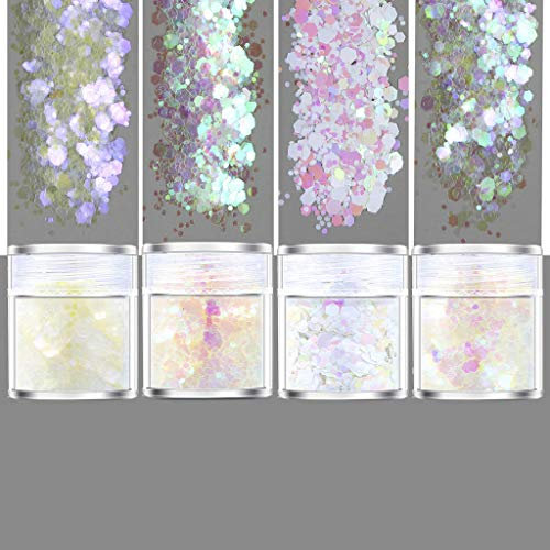 4 Farb Glitzer Kosmetic Festival Pulver Pailletten Craft Für Künste Face Hair Body Decor Harz