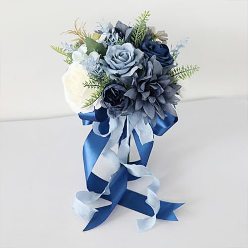 champracer Brautsträuße Brautstrauß Künstlich Künstlicher Rosenstrauß Bouquet Deko Hochzeitssträuße für Braut Blumenstrauß für Fotografie Hochzeit (E)