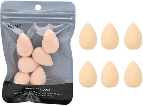 6 Pcs Mini Makeup Sponge Small Beauty Sponge Blender Set for Foundation, Powder, Concealer Highlight,and Eye Shadow, Puffs and Wedges, Makeup Sponges Make-up Brushes & Tools