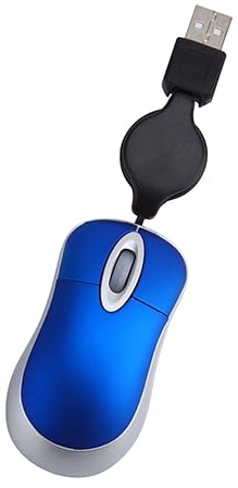 DIYEAH Souris USB Mini 1000dpi en Plastique Bleu, 3 Touches | Roulette de Défilement 3 Voies, Positionnement Précis, pour Ordinateur Portable et Bureau