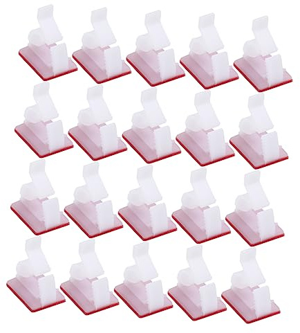 Tofficu 100 Pezzi Clip Fermacavi Doppia Faccia Morsetto Regolabile per Cablaggio e Gestione Auto Adesivo per Organizzazione Guaine Elettriche e Data Line