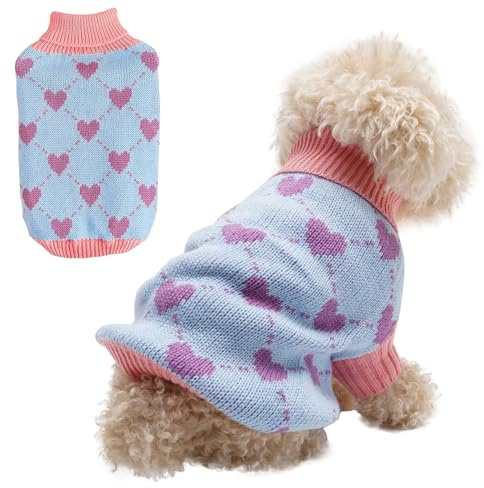 Pull en Tricot pour Chien, P-ull pour Animaux De Compagnie, Pu-ll d'hiver C-hien, Pul-l Chaud pour Ch-ien Chat, Pull pour Chi-en à Col Roulé, Pul-l pour Petit Moyen Grand Chie-n Chiot Chat