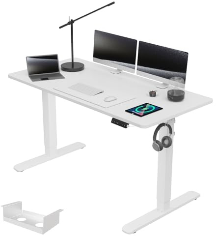 Airfish Escritorio Elevable Electrico 140 × 70cm con Puerto USB, Mesa Escritorio Elevable con Alerta de Sedentarismo, Escritorio Ajustable en Altura, Mesa de Oficina Elevable