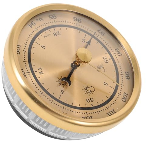 FONDOTIN Barometer mit Zeigerdesign Multifunktionales Wetterstation-Instrument mit Thermometer Hygrometer und Luftdruckmesser Präzise Wettervorhersage für Zuhause Einfach zu Bedienen Großes