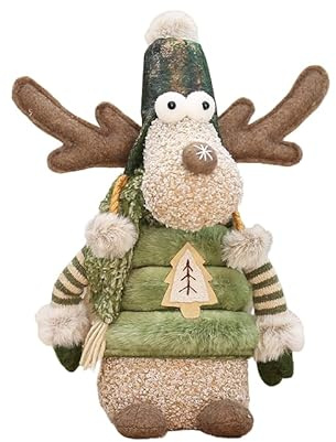 ZQHZDZ Adorable Christmas Reindeer Plush Toy - 3 Styles Sold Separately, Cute Deer Stuffed Animals for Kids & Adults, Green Fabric Holiday Decor for Boys & Girls (YH259901B)