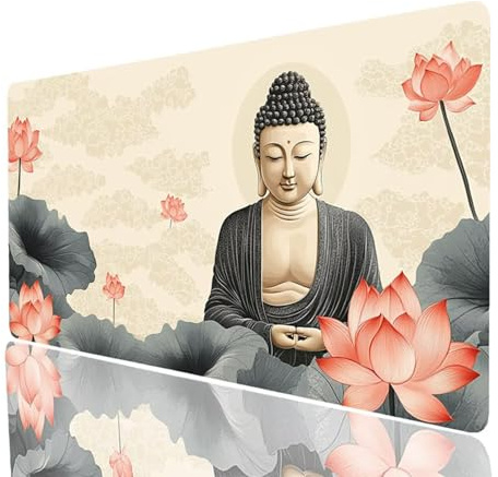 Zen Tapis de Souris Fleur Imperméable Tapis de Souris xxl 1400x600x3mm Gaming Mouse pad Améliorer la Précision et la Vitesse, Mouse Pad pour Bureau Gamer Clavier Sans fil Pc Portable Cadeau Model-4362