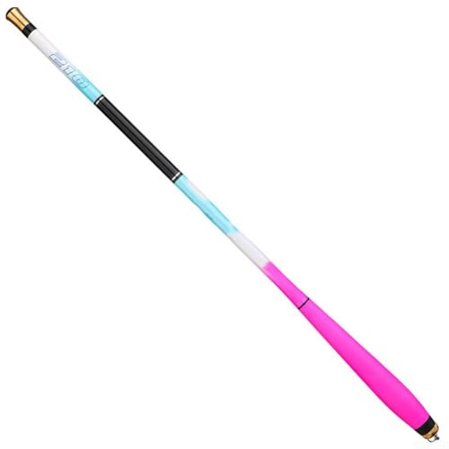Honseadek Canna da pesca telescopica compatta con struttura in fibra di carbonio, lunghezza pieghevole 38/43 cm, per viaggi in zaino, leggera e ad azione rapida (calibro 28, 1,8 m)