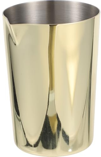 Angoily Vaso Mezclador de Acero Inoxidable Dorado para Cocteles Jarra Resistente y Duradera para Bar Casa Taza Agitadora Multifuncional para Mezcla de Bebidas