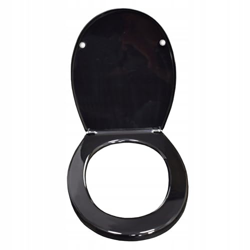 SEPIO Toilettendeckel - Model 100 - Oval Schwarz - Antibakterieller WC-Sitz - Poliprypylen Klodeckel mit Einfache Montage und Reinigung - Universal Klobrille