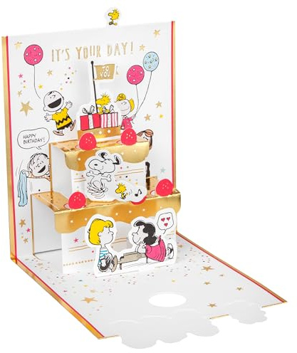 Hallmark Pop-Up-Geburtstagskarte – 3D-Pop-Up-Design mit Snoopy- und Erdnüssen
