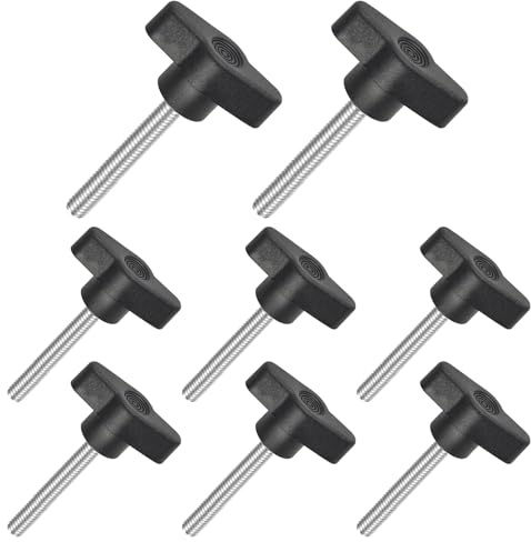 JJWNMLL 8pcs Tornillos Moleteados, M6*45mm tornillos con mango de estrella, Asas Ajustables tornillo de sujeción para máquinas herramientas, muebles