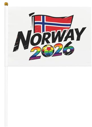 Banderas de mano de Noruega, bandera de los fanáticos de Noruega para la Copa de Fútbol 2026 Match Game Day 5 o 10 piezas