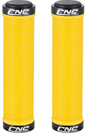 EASTERN POWER Puños para Bicicleta de Montaña, BMX, MTB y Plegable - Antideslizantes de Caucho con Doble Bloqueo - Amarillo