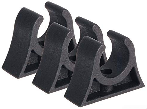 mgverkauf 10 Stück Bootshakenhalter weiß schwarz 16-40 mm Halter Clip Schelle Rohrschelle Halterung (schwarz, Clip Ø 16/18 mm)