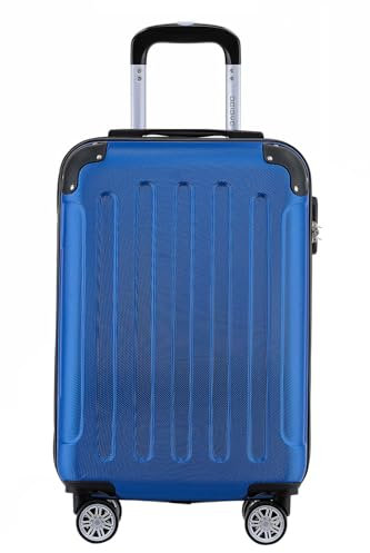 BEIBYE- Hartschalenkoffer Koffer Trolley Rollkoffer Reisekoffer Zahlenschloß 4 Zwilings-Rollen (Diamond-Blue, Small-55cm)
