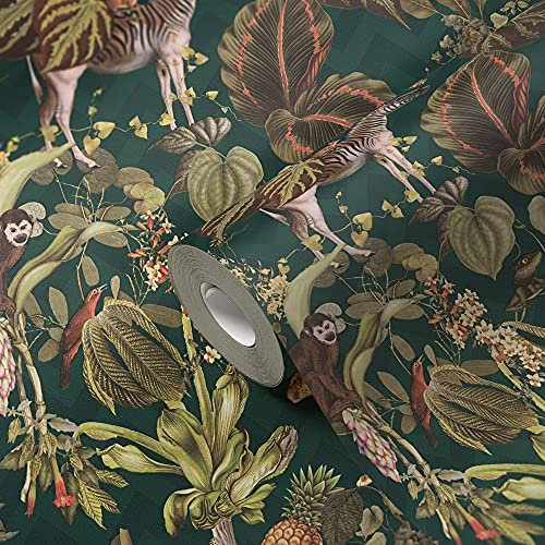 A.S. Création Michalsky Living Dschungeltapete Change is good tropische Tapete Jungle Joy Vliestapete grün braun bunt matt glatt 379902