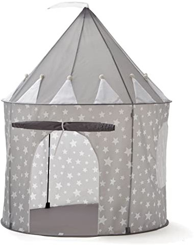 Relsy Tienda de campaña desplegable para niños de color gris estrellado para exteriores, 135 cm x 100 cm, tienda de campaña para niños, juguetes de aventura para interiores y exteriores, plegable