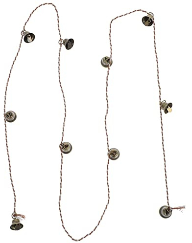 Tomaibaby Copper Bell Pendant String 39 Inch Small Hanging Jingle Bells for Door Garden Party and Home Decoration