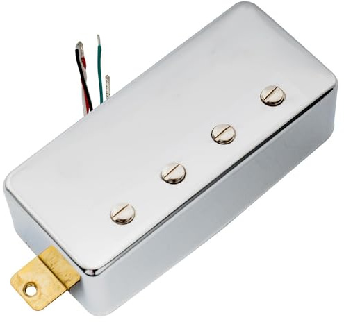 Artec MVBA4 Alnico 5 Covered Humbucker Tonabnehmer Steg Pickup 8,6K für LP oder EPI Style 4-Saiter E-Bass, Chrom