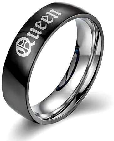 Stfery Freundschaftsringe Beste Freundinnen, Herren Ringe 65 Schwarzes Silber Königin Schmuck Geschenk