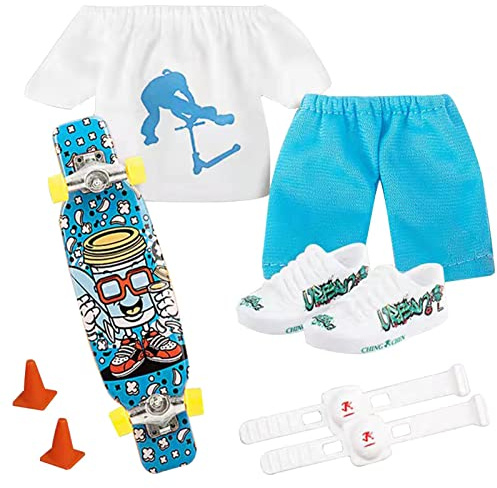 Moageme Finger Toy Set, Finger Skateboard Set Finger Interactive Toy With Finger Tops, Finger Pants, Finger Shoes, For Kids For Teen Adult Favor