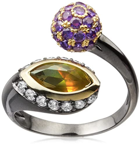 Bague Alexandrite Bijoux fins Bijoux pour femme Hortensia Bague en argent sterling rhodié noir