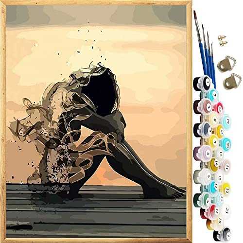 JanFebMar Pintar con Numeros para Adultos DIY Pintura por Números Kit de Pintura al óleo de Lienzo Pintura Acrilica Manualidades sin Marco 40x50cm