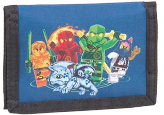 SKANDO BAGS LEGO Ninjago Portafoglio per bambini – Cool compagno di tutti i giorni con chiusura in velcro, scomparti per monete e banconote e design LEGO adatto ai bambini. Facile da mantenere,