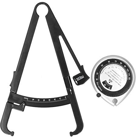 OUSIKA Body Fat Caliper, Skinfold Calipers Set mit BMI Tape for Skin Fold Fitness Lineal