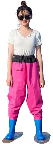 Wathose Taille mit Stiefeln,Angelhose mit Watstiefel,Teichhose Damen Mit Tasche,wasserdicht,atmungsaktiv,Erwachsener,für Baustellen,Angeln,Bauernhöfe,Gärten,Jagen,Fliegenfischen
