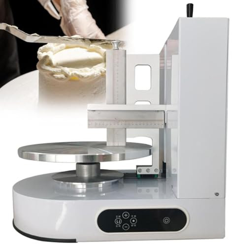 Hydravex Electric Cake Cream Spreader for 4-12 Inch Cakes, Automatic Birthday Cake Coating Machine, Smooth Cake Icing Tool with 304 Stainless Steel Spatula and LCD Display