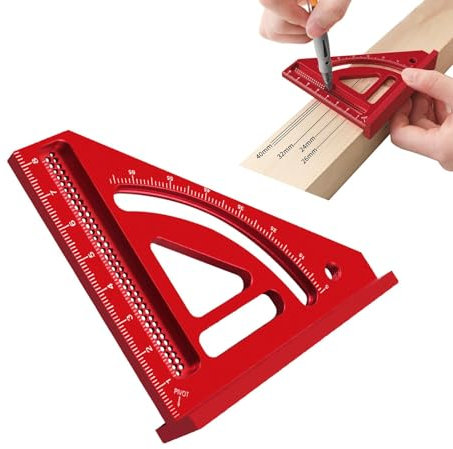 Carpenter's Triangle, Multi-Angle Measuring Ruler, 5-65 Degree Multi-Angle Square, Aluminium Alloy Triangle Ruler, Carpenter's Scribing Tool for Woodworking in Mechanical Engineering