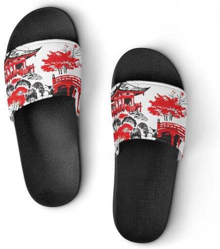Slippers for Women Pavilion House Slides Thick Sole Shower Sandals for Indoor Outdoor